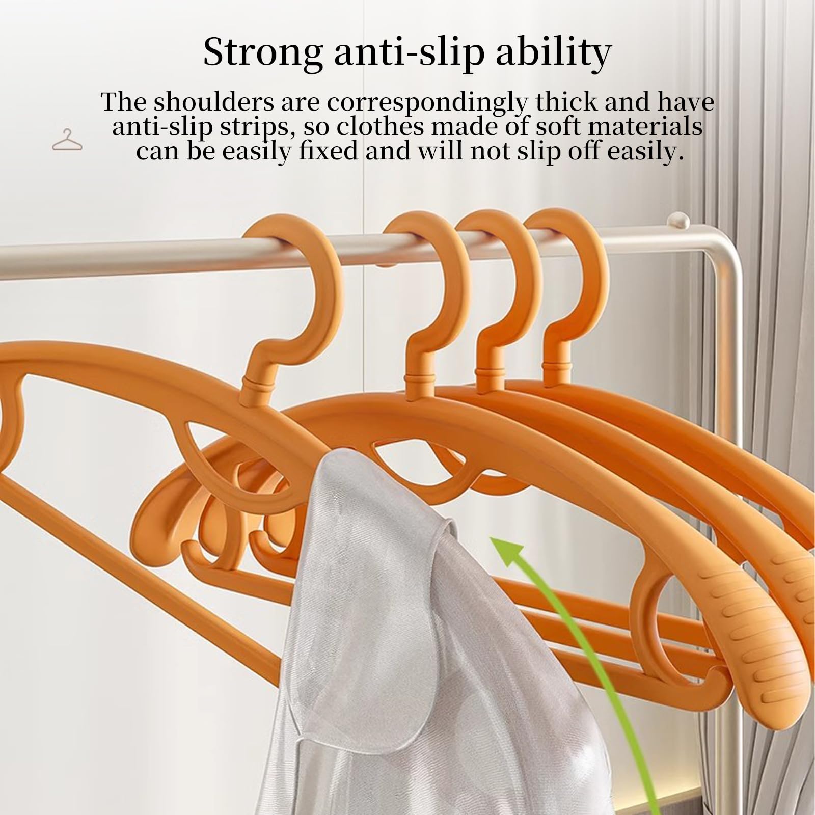 Plastic Clothes Hanger, Extra Thick Plastic Wide Shoulder Adult 360 Degrees Rotate Slip Resistant Standard Clothing Hanger Ideal for Everyday Use White 10 Pack