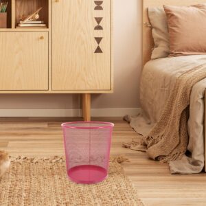 MAGICLULU Mesh Waste Basket Round Trash Can Open Top Wastebasket Recycling Bins Garbage Waste Basket for Home Office Workspace Red