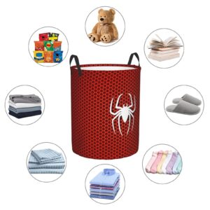 Red Spider Skin Pattern Superhero Waterproof Foldable Laundry Hamper Bucket Laundry Room Basket for College Student Storage Pillows Blankets Living Room Bathroom Home Decor