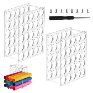 qivine vinyl holder craft organizers and storage, 2pcs craft storage vinyl roll holder with 25 holes, acrylic craft room storage and organization for scrapbook