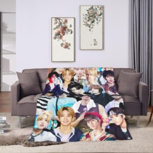 Blanket Stray Kids Han Ji Sung Soft and Comfortable Wool Fleece Throw Blankets for Sofa Office car Camping Yoga Travel Home Decoration Cozy Plush Beach Blanket Gift