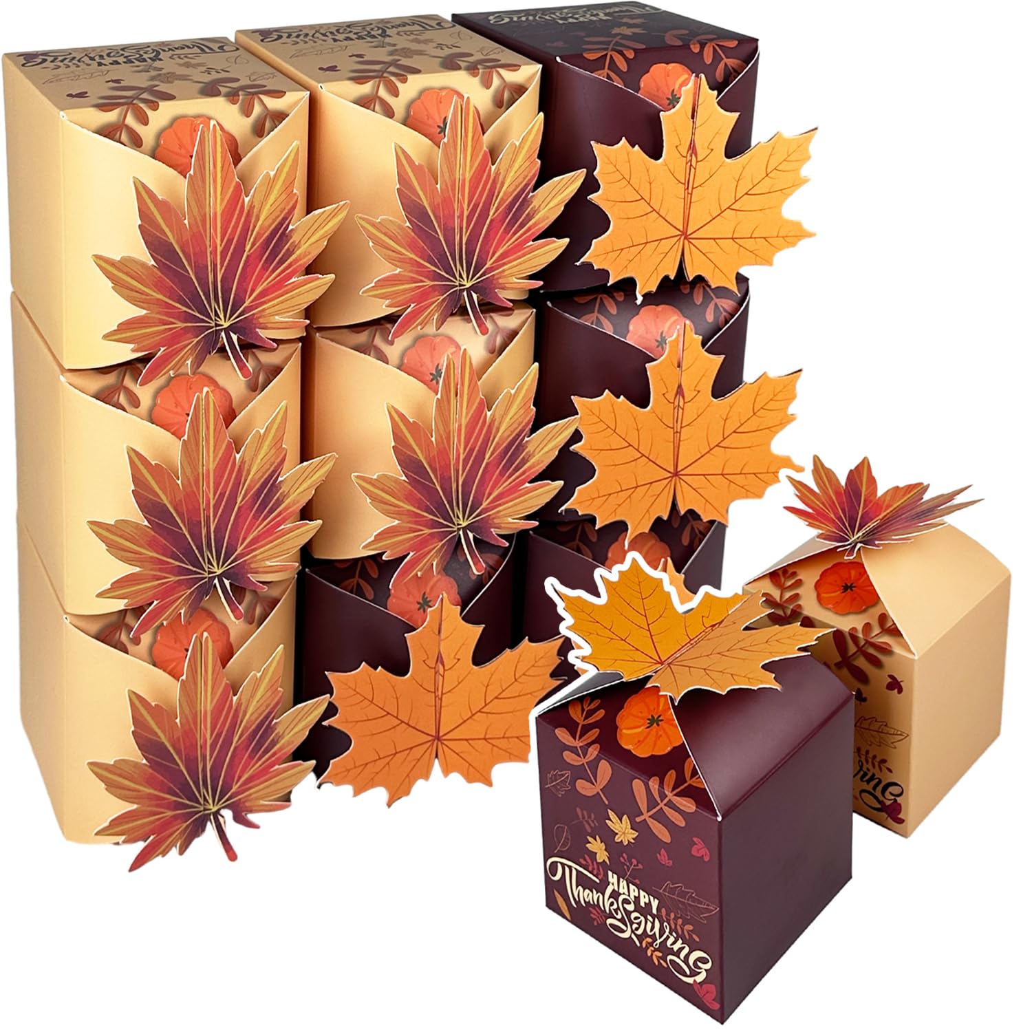 Gcardist Thanksgiving Cross Gift Boxes 28pcs 3.3x3.3x3.3 Inches Cookie Boxes for Festival Party,3D Square Gift Box for Gifts,Small Cardboard Box for cookie,chocolate,pudding, Widely Used in Various