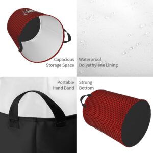 Red Spider Skin Pattern Superhero Waterproof Foldable Laundry Hamper Bucket Laundry Room Basket for College Student Storage Pillows Blankets Living Room Bathroom Home Decor