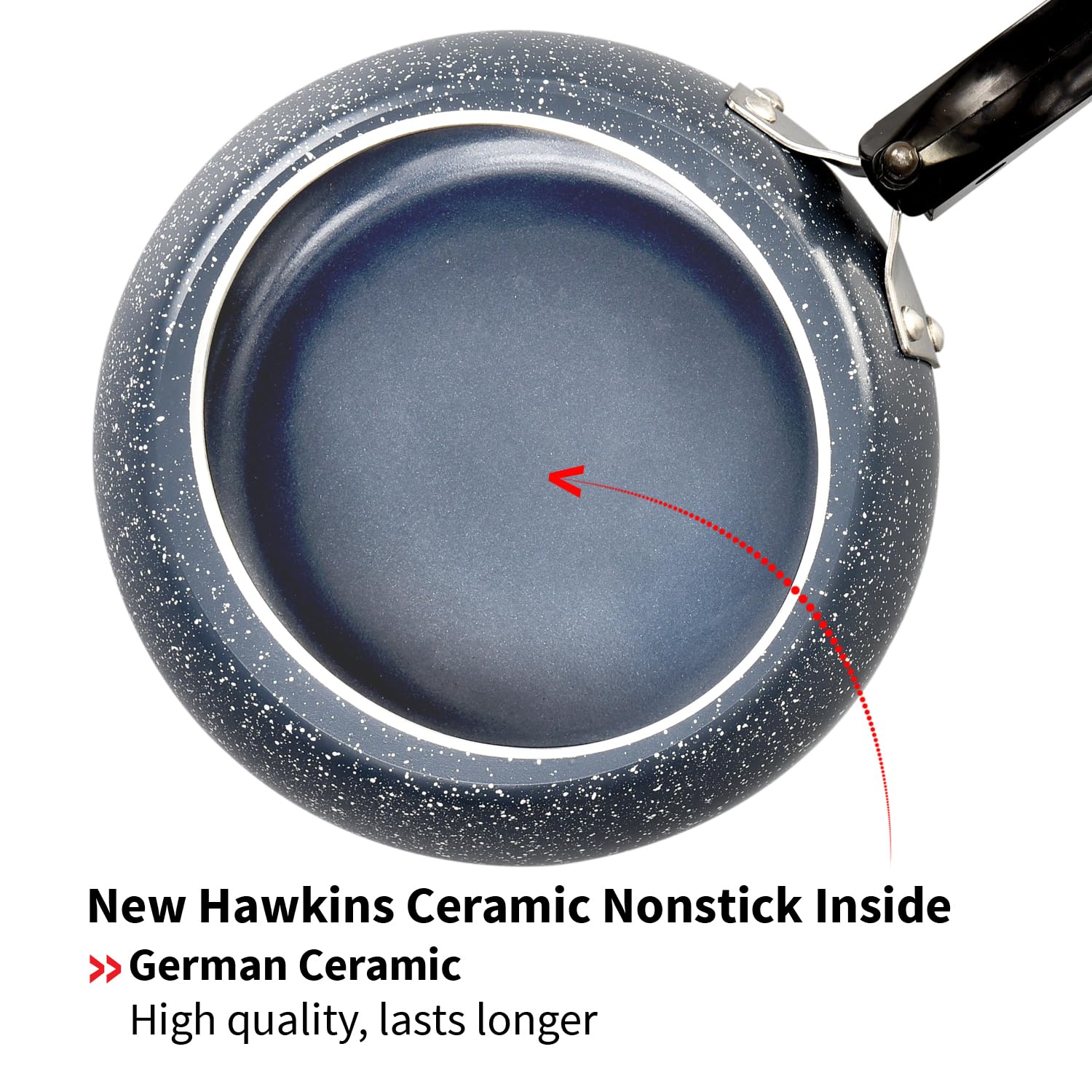 Hawkins 1.5 Litre Ceramic Nonstick Pressure Cooker, Induction Inner Lid Cooker, Granite Contura shaped Cooker, Best Cooker (ICC15)