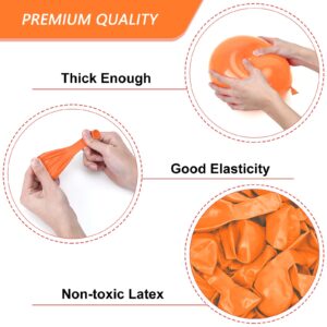 RUBFAC Orange Balloons, 110pcs 12 Inch Orange Balloons and Ribbon, Thick Latex Balloons for Birthday Wedding Baby Shower Graduation Anniversary Party Thanksgiving Decorations