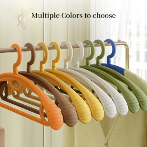 Plastic Clothes Hanger, Extra Thick Plastic Wide Shoulder Adult 360 Degrees Rotate Slip Resistant Standard Clothing Hanger Ideal for Everyday Use White 10 Pack