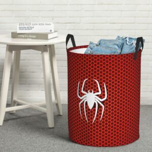 Red Spider Skin Pattern Superhero Waterproof Foldable Laundry Hamper Bucket Laundry Room Basket for College Student Storage Pillows Blankets Living Room Bathroom Home Decor