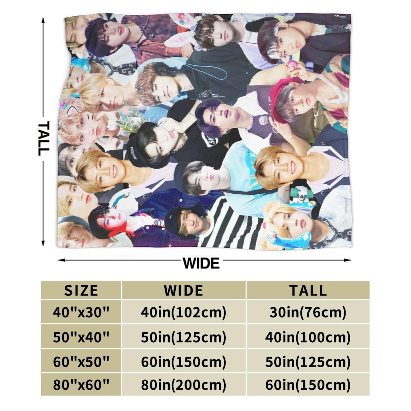 Blanket Stray Kids Han Ji Sung Soft and Comfortable Wool Fleece Throw Blankets for Sofa Office car Camping Yoga Travel Home Decoration Cozy Plush Beach Blanket Gift