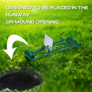 Qualirey 4 Pcs Outdoor Gopher Trap Easy Set Mole Trap Weather Resistant Gopher Killer Vole Trap for Lawn Garden Farm (Green)