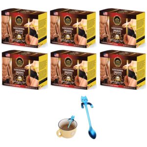 eternal spirit beauty 4 in 1 coffee, with ganoderma (reishi) – pack of 6. bonus 1 stainless steel cute mini cat spoon, assorted colors