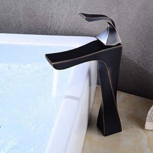 Kitchen & Bath Fixtures Taps Faucet, EuropUPC Basin Faucet Black Ancient Hot and Cold Water Faucet Above Counter Basin Retro Faucet