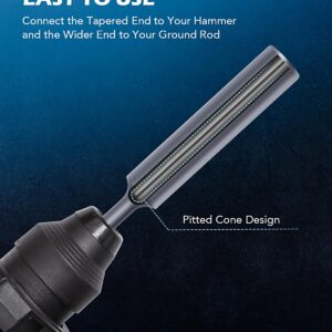 ZELCAN SDS Plus Ground Rod Driver, Heavy Duty Ground Rod Bit Driver for 5/8 Inch & 3/4 Inch Grounding Rods, Compatible with Bosch Dewalt Milwaukee Hilti and All SDS-Plus Rotary Hammer Drills