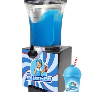 Mr Slushee Home-use Slushie Machine, New and Improved Countertop Slushy Maker for Kitchen, 34 fl oz, Ice Cold Frozen Slush Drink, Slushy Cup, Turns Your Favorite Sodas into Slushies.