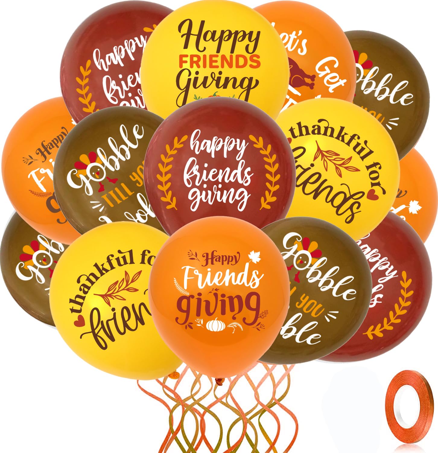 48 PCS Friendsgiving Balloons,Friendsgiving Party Decorations Balloons for Fall Theme Wedding Bridal Baby Shower Boys Girls Birthday Thanksging Day Party Decoration