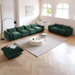 WJShome Ottoman,Lazy Floor Sofa, Accent Bean Bag Couch,Corner Chair Sofa for Living Room Bedroom Salon Office,Green