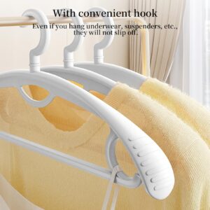 Plastic Clothes Hanger, Extra Thick Plastic Wide Shoulder Adult 360 Degrees Rotate Slip Resistant Standard Clothing Hanger Ideal for Everyday Use White 10 Pack