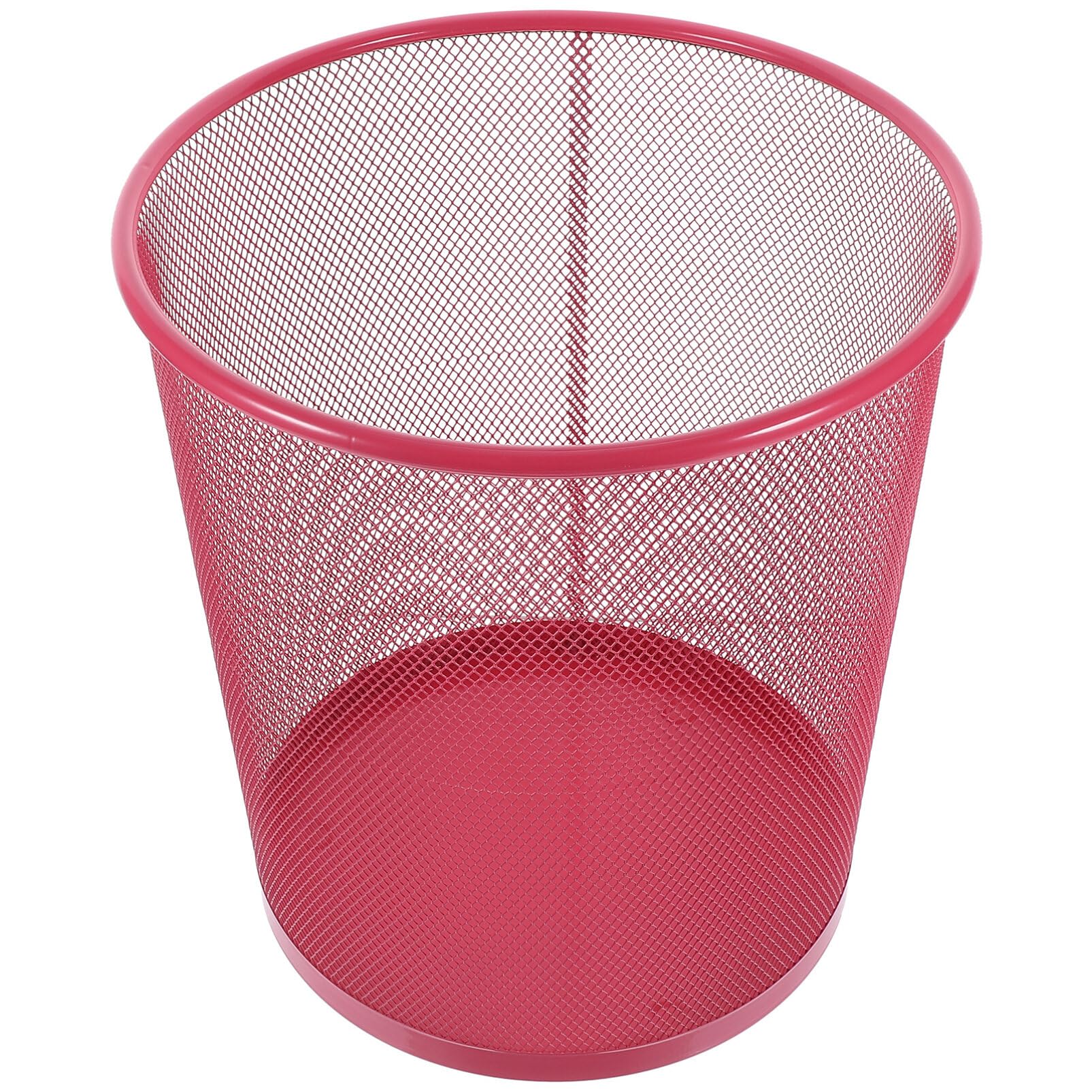 MAGICLULU Mesh Waste Basket Round Trash Can Open Top Wastebasket Recycling Bins Garbage Waste Basket for Home Office Workspace Red