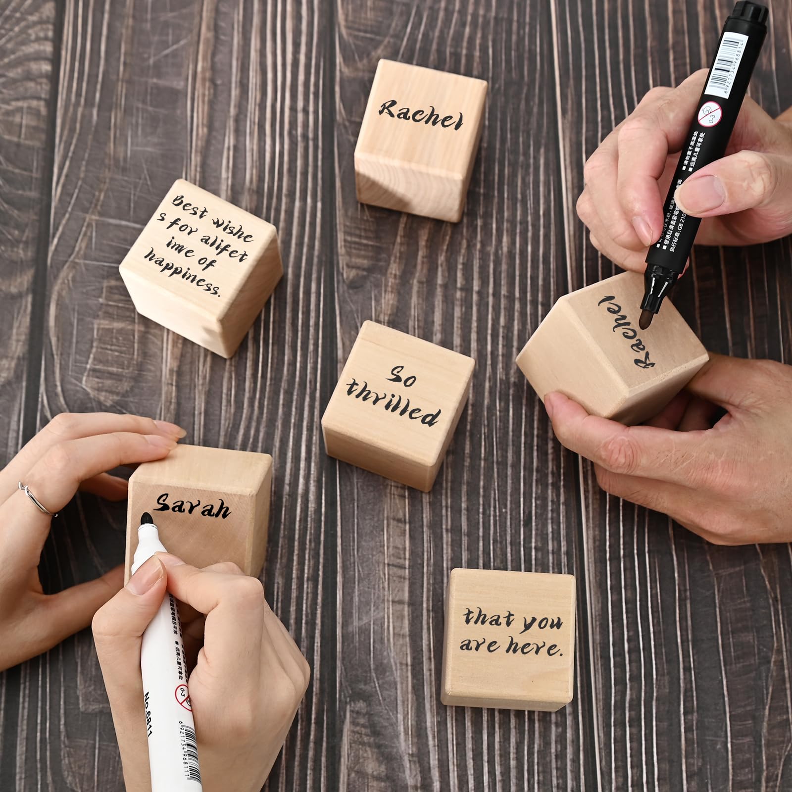 OH BABY Sign Little Blocks (Wooden/Small2.0") for Baby Shower Party Table Centerpiece Decoration, Gender Reveal Letters Guestbook Keepsake