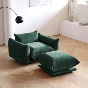 WJShome Ottoman,Lazy Floor Sofa, Accent Bean Bag Couch,Corner Chair Sofa for Living Room Bedroom Salon Office,Green