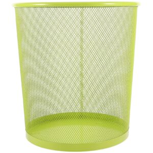 magiclulu mesh waste basket round trash can open top wastebasket recycling bins garbage waste basket metal trash bin for home office workspace green