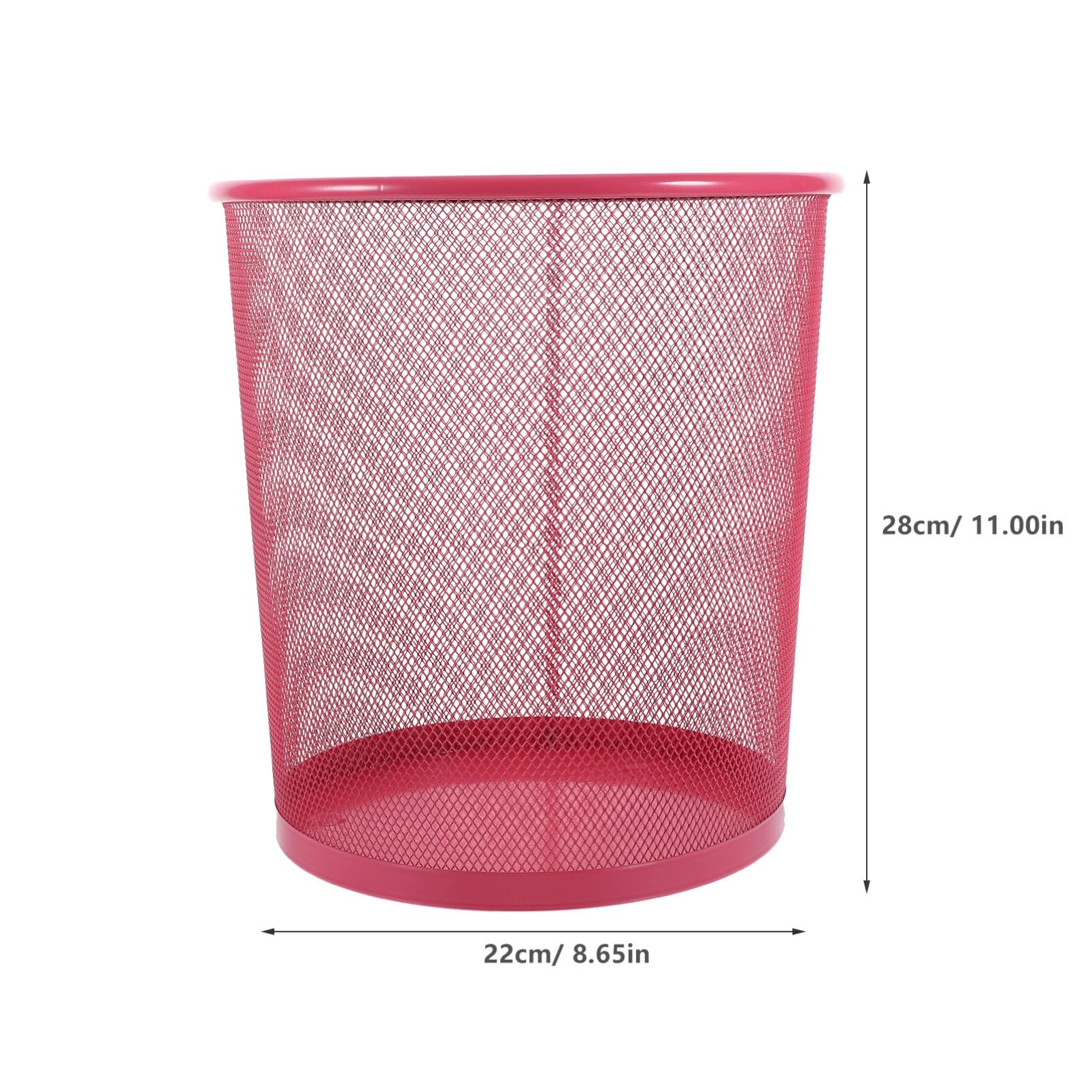 MAGICLULU Mesh Waste Basket Round Trash Can Open Top Wastebasket Recycling Bins Garbage Waste Basket for Home Office Workspace Red