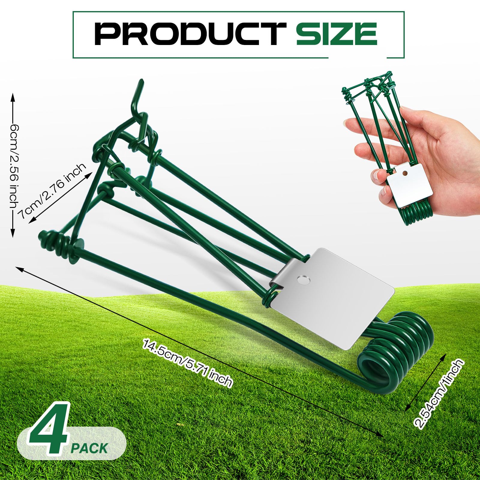 Qualirey 4 Pcs Outdoor Gopher Trap Easy Set Mole Trap Weather Resistant Gopher Killer Vole Trap for Lawn Garden Farm (Green)