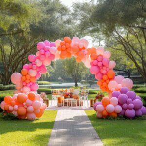 RUBFAC Orange Balloons, 110pcs 12 Inch Orange Balloons and Ribbon, Thick Latex Balloons for Birthday Wedding Baby Shower Graduation Anniversary Party Thanksgiving Decorations