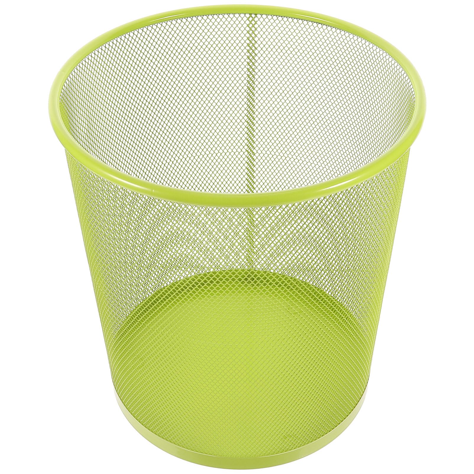 MAGICLULU Mesh Waste Basket Round Trash Can Open Top Wastebasket Recycling Bins Garbage Waste Basket Metal Trash Bin for Home Office Workspace Green