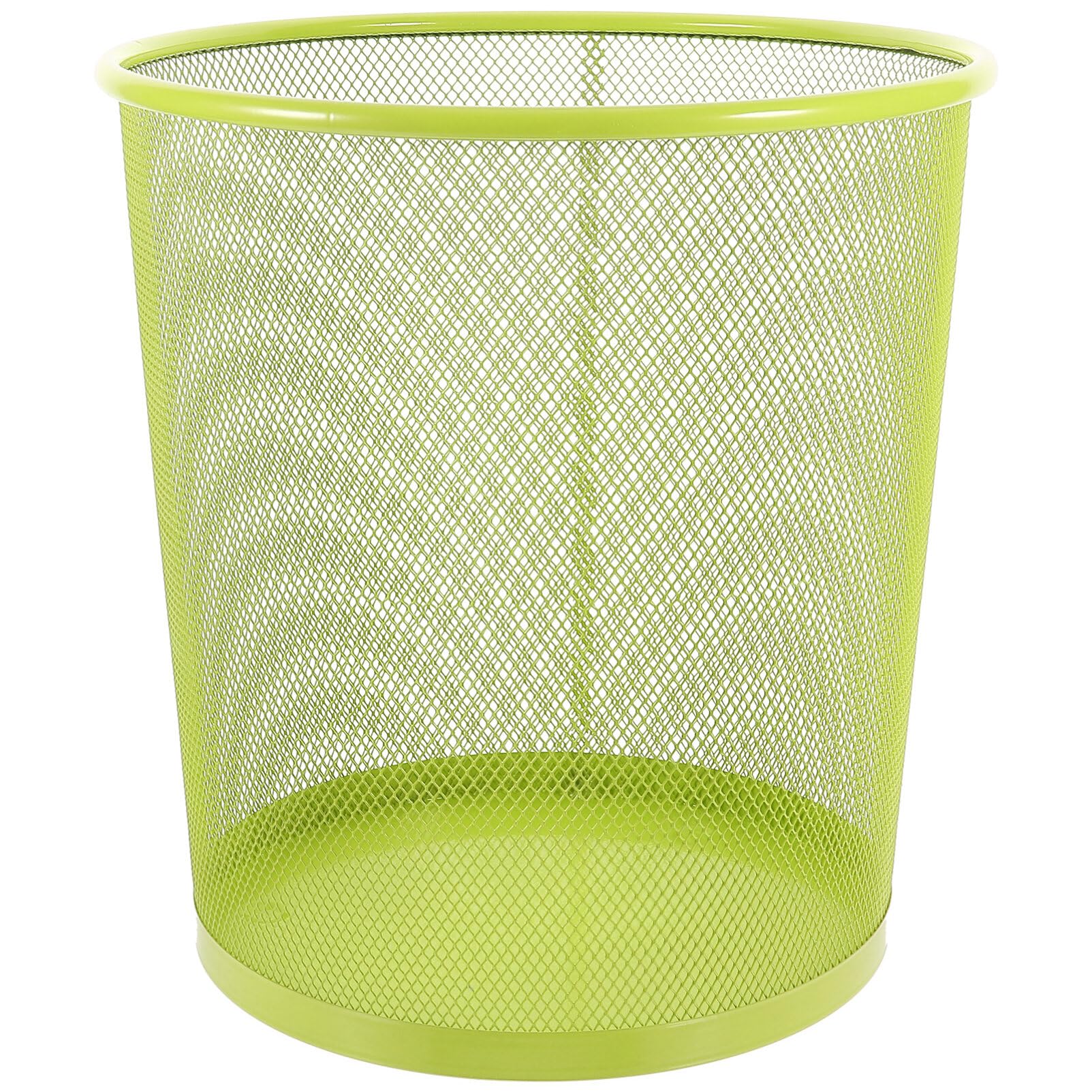 MAGICLULU Mesh Waste Basket Round Trash Can Open Top Wastebasket Recycling Bins Garbage Waste Basket Metal Trash Bin for Home Office Workspace Green