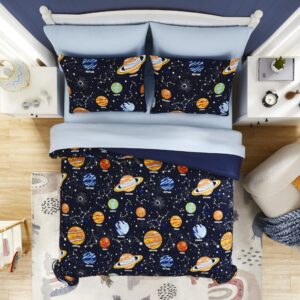 Kaleido Space Twin Comforter Set with Sheets - 5 Pieces Kids Twin Bedding Sets, Glow in The Dark Space Twin Bed in a Bag with Comforter, Sheets, Pillowcase & Sham