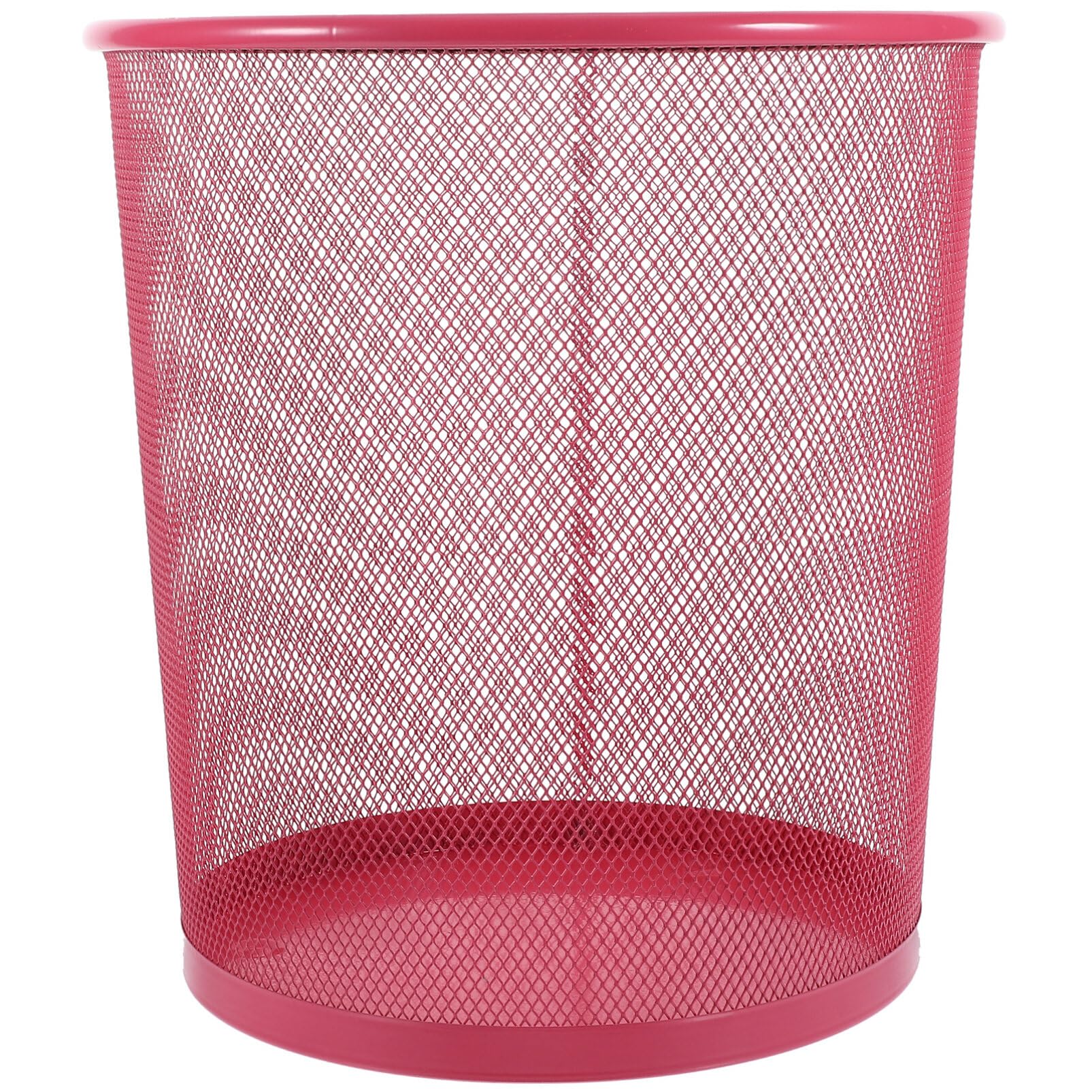 MAGICLULU Mesh Waste Basket Round Trash Can Open Top Wastebasket Recycling Bins Garbage Waste Basket for Home Office Workspace Red