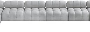 Meridian Furniture 611Grey-Sec8B Ames Collection Modern | Contemporary Modular Sectional with Rich Grey Boucle Fabric, Modular to Create Infinite Configurations, 204" W x 68" D x 28" H, Grey