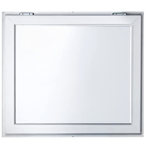 VEVOR Concession Window 36 x 36 Inch, Concession Stand Serving Window Door with Double-Point Fork Lock, Concession Awning Door Up to 85 Degrees for Food Trucks, Glass Not Included