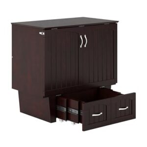 AFI, Sydney Twin Wood Murphy Bed Chest with Storage and Charging Station, Espresso