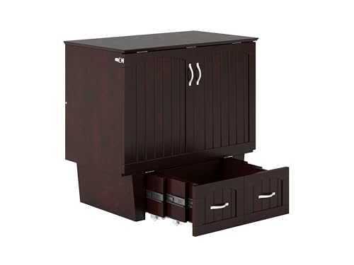 AFI, Sydney Twin Wood Murphy Bed Chest with Storage and Charging Station, Espresso