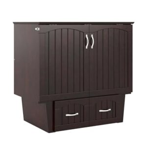 AFI, Sydney Twin Wood Murphy Bed Chest with Storage and Charging Station, Espresso