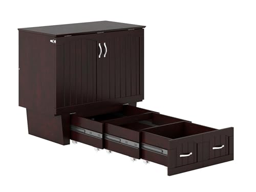 AFI, Sydney Twin Wood Murphy Bed Chest with Storage and Charging Station, Espresso