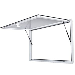 vevor concession window 36 x 36 inch, concession stand serving window door with double-point fork lock, concession awning door up to 85 degrees for food trucks, glass not included