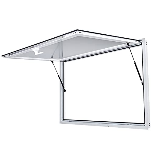 VEVOR Concession Window 36 x 36 Inch, Concession Stand Serving Window Door with Double-Point Fork Lock, Concession Awning Door Up to 85 Degrees for Food Trucks, Glass Not Included