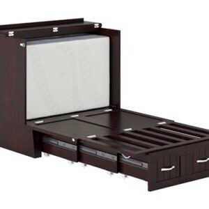 AFI, Sydney Twin Wood Murphy Bed Chest with Storage and Charging Station, Espresso