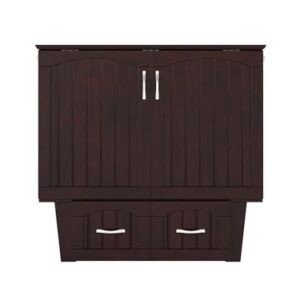 AFI, Sydney Twin Wood Murphy Bed Chest with Storage and Charging Station, Espresso