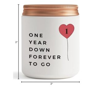 One Year, 1st, 1 Year, First Anniversary Candle Gifts for Him Her Couple- Best Happy Paper Anniversary Girlfriend Boyfriend Wife Husband Romantic Gift