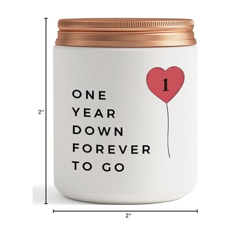 One Year, 1st, 1 Year, First Anniversary Candle Gifts for Him Her Couple- Best Happy Paper Anniversary Girlfriend Boyfriend Wife Husband Romantic Gift