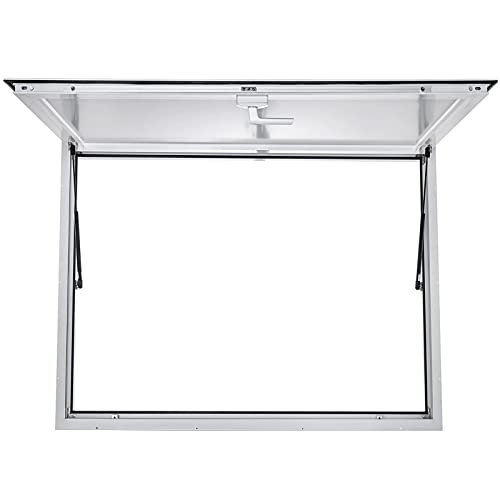 VEVOR Concession Window 36 x 36 Inch, Concession Stand Serving Window Door with Double-Point Fork Lock, Concession Awning Door Up to 85 Degrees for Food Trucks, Glass Not Included