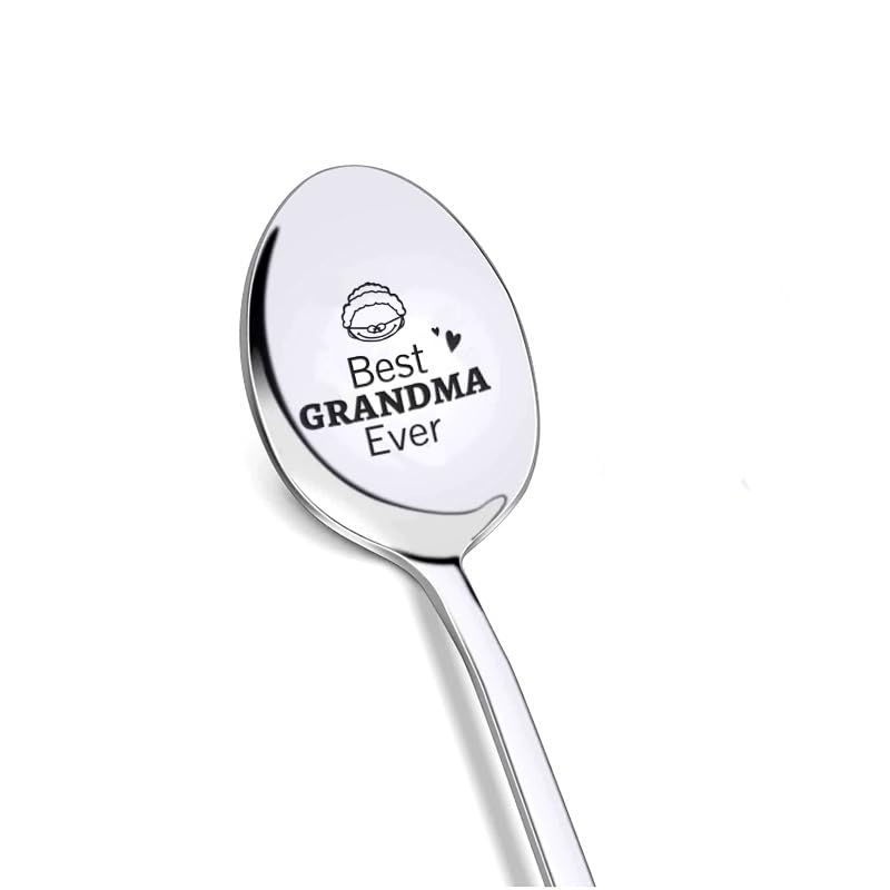 Gifts for Grandma from Granddaughter Grandson Best Grandma Ever Spoon for Grandma Grandmother Christmas Mothers Day Gift for Grandma Granny Coffee Tea Lovers Gifts Spoons