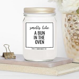 YouNique Designs Pregnancy Announcement Candle for Grandparents Dad Family Uncle Aunt, 8 Oz, Pregnancy Reveal to Parents, White All Natural Soy Vegan Aromatherapy Candles (Lavender & Vanilla)