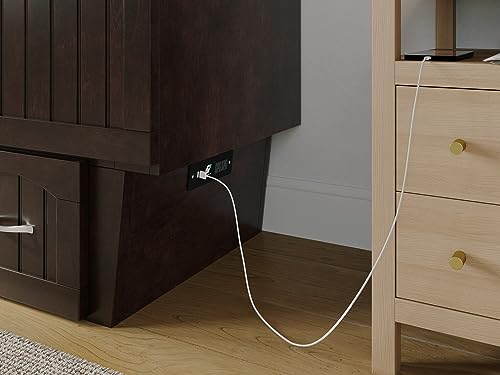 AFI, Sydney Twin Wood Murphy Bed Chest with Storage and Charging Station, Espresso