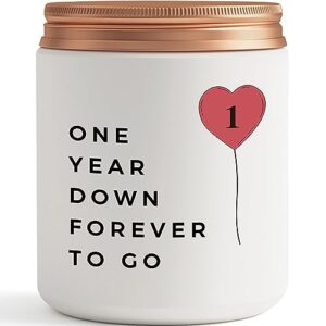 one year, 1st, 1 year, first anniversary candle gifts for him her couple- best happy paper anniversary girlfriend boyfriend wife husband romantic gift