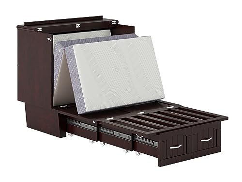 AFI, Sydney Twin Wood Murphy Bed Chest with Storage and Charging Station, Espresso