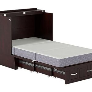 AFI, Sydney Twin Wood Murphy Bed Chest with Storage and Charging Station, Espresso